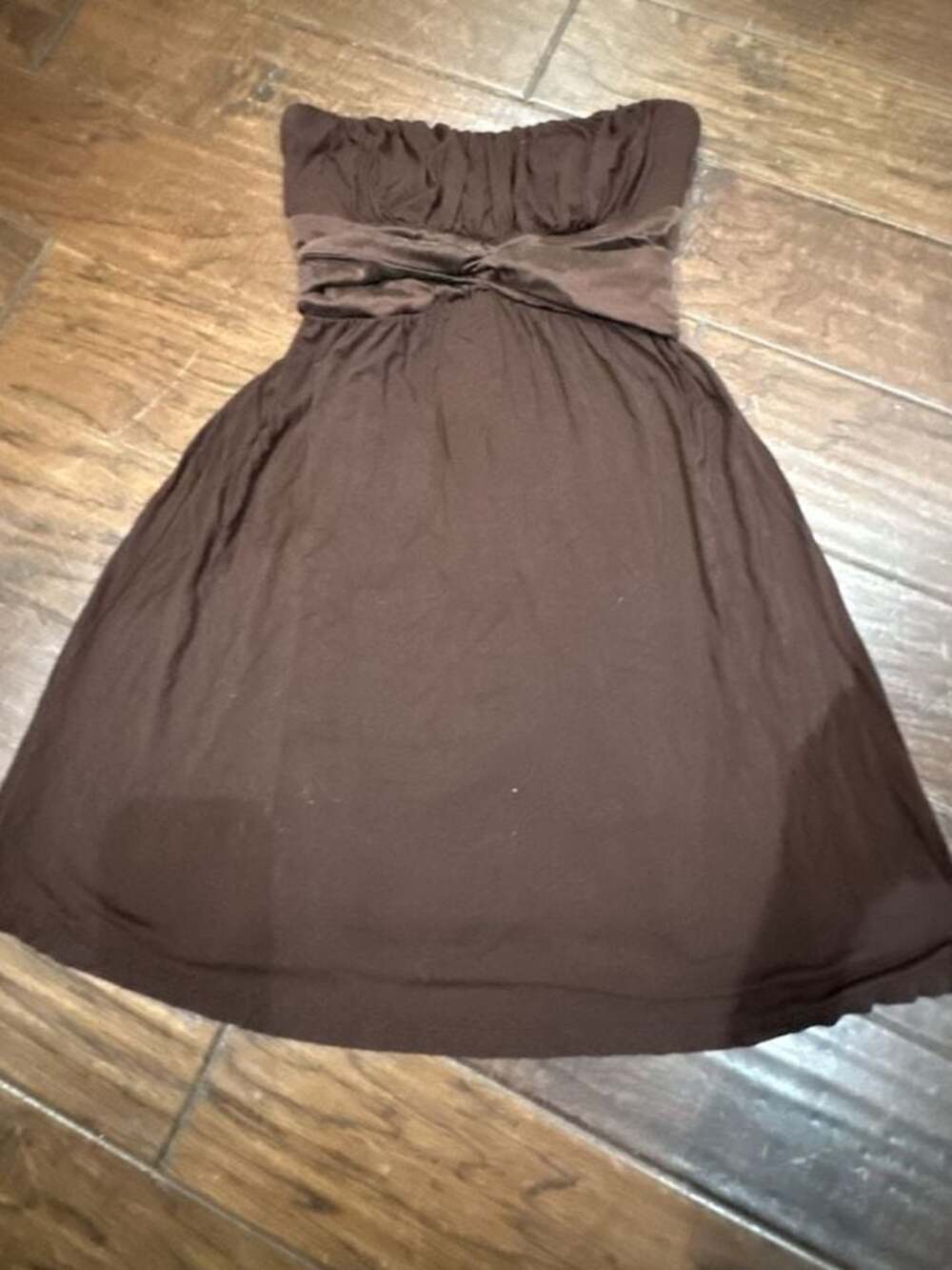 bebe Women's Brown Strapless Ruched Mini Dress Size XS